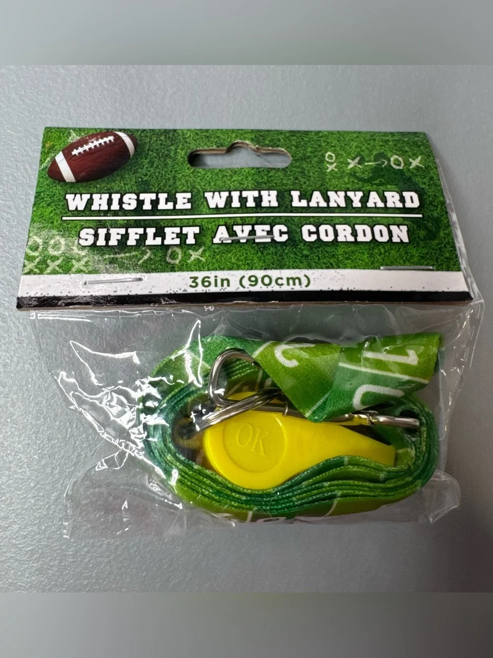 Green Whistle with Lanyard - Sports Party Accessory football sports coach
